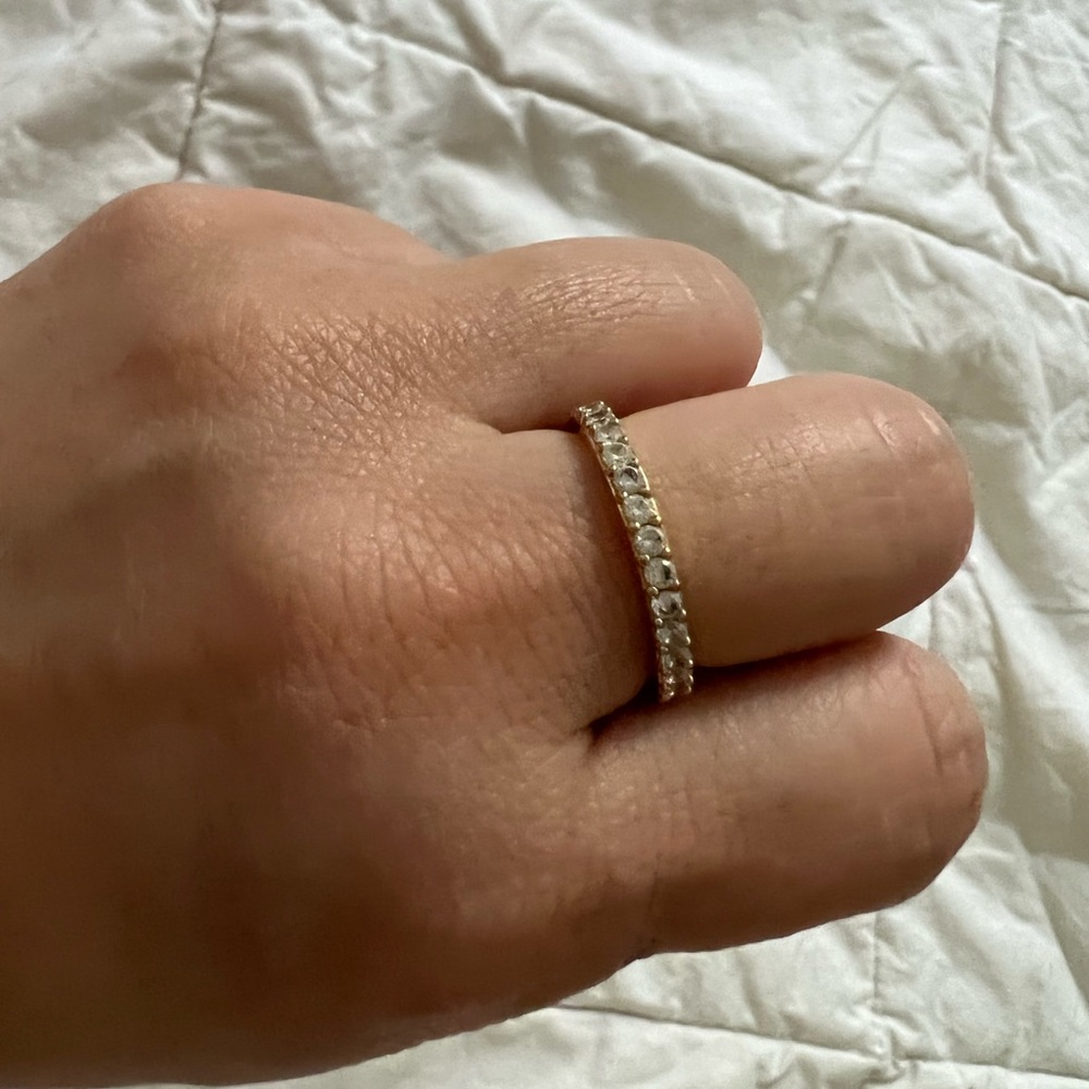 Nadri Gold Tone Crystal Band Ring